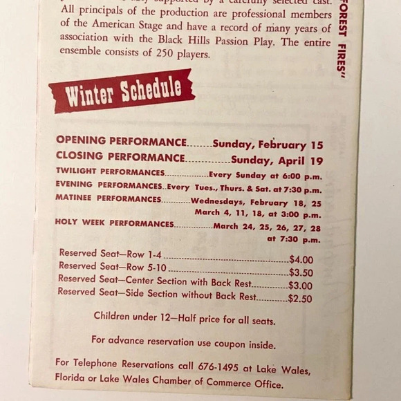 Vintage 1970 Florida  Black Hills Passion Play Lake Wales Brochure Souvenir - Picture 6 of 12